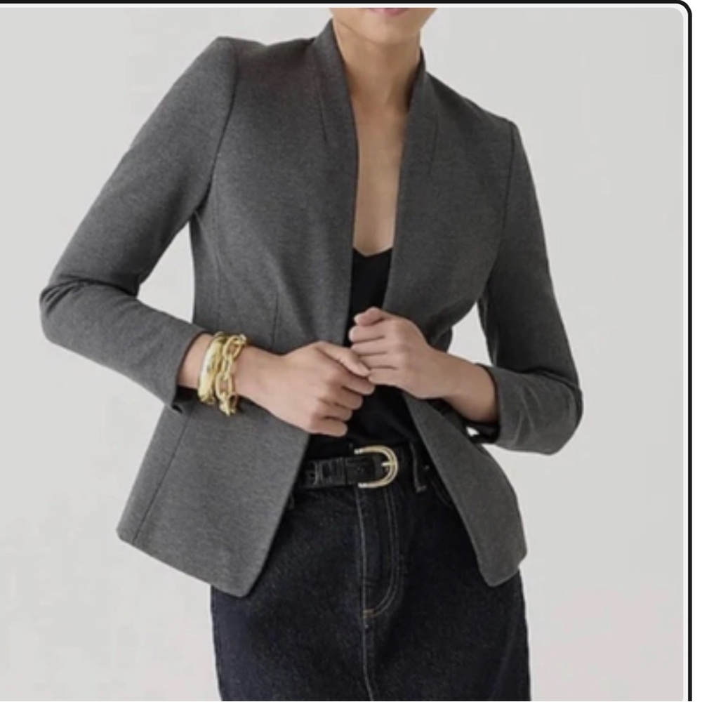 JCrew Going Out Open Grey Blazer